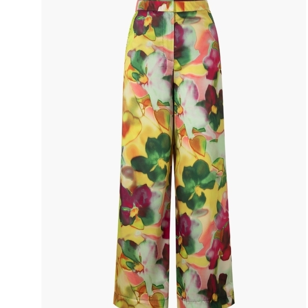 Vibrant Floral Wide-Leg Pants
